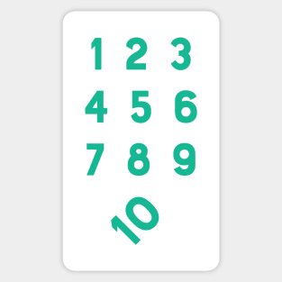 Numbers. One to Ten. 1 to 10. Sticker